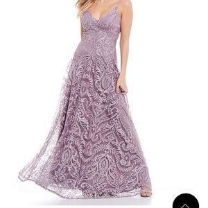 Purple Lace Prom Dress